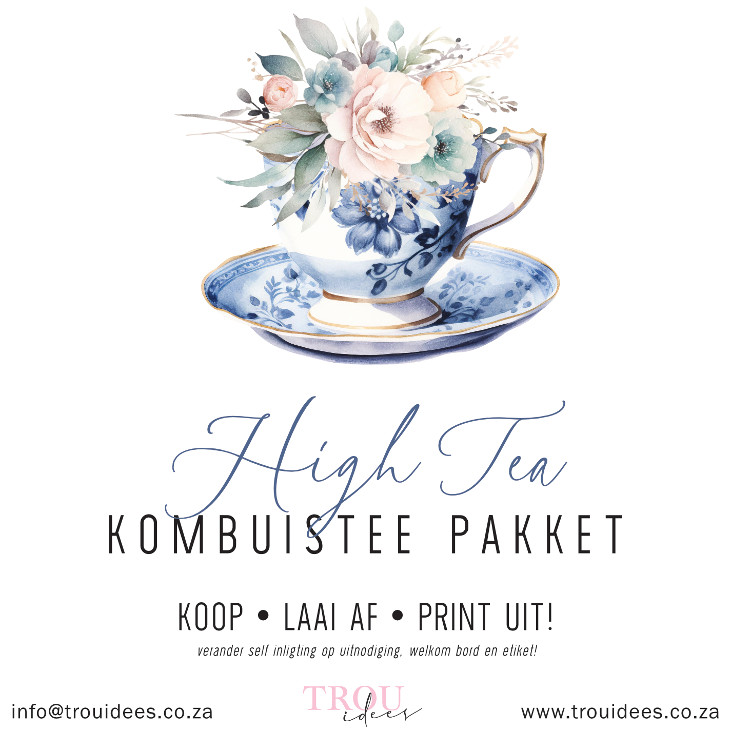 High Tea Bridal Shower Stationery